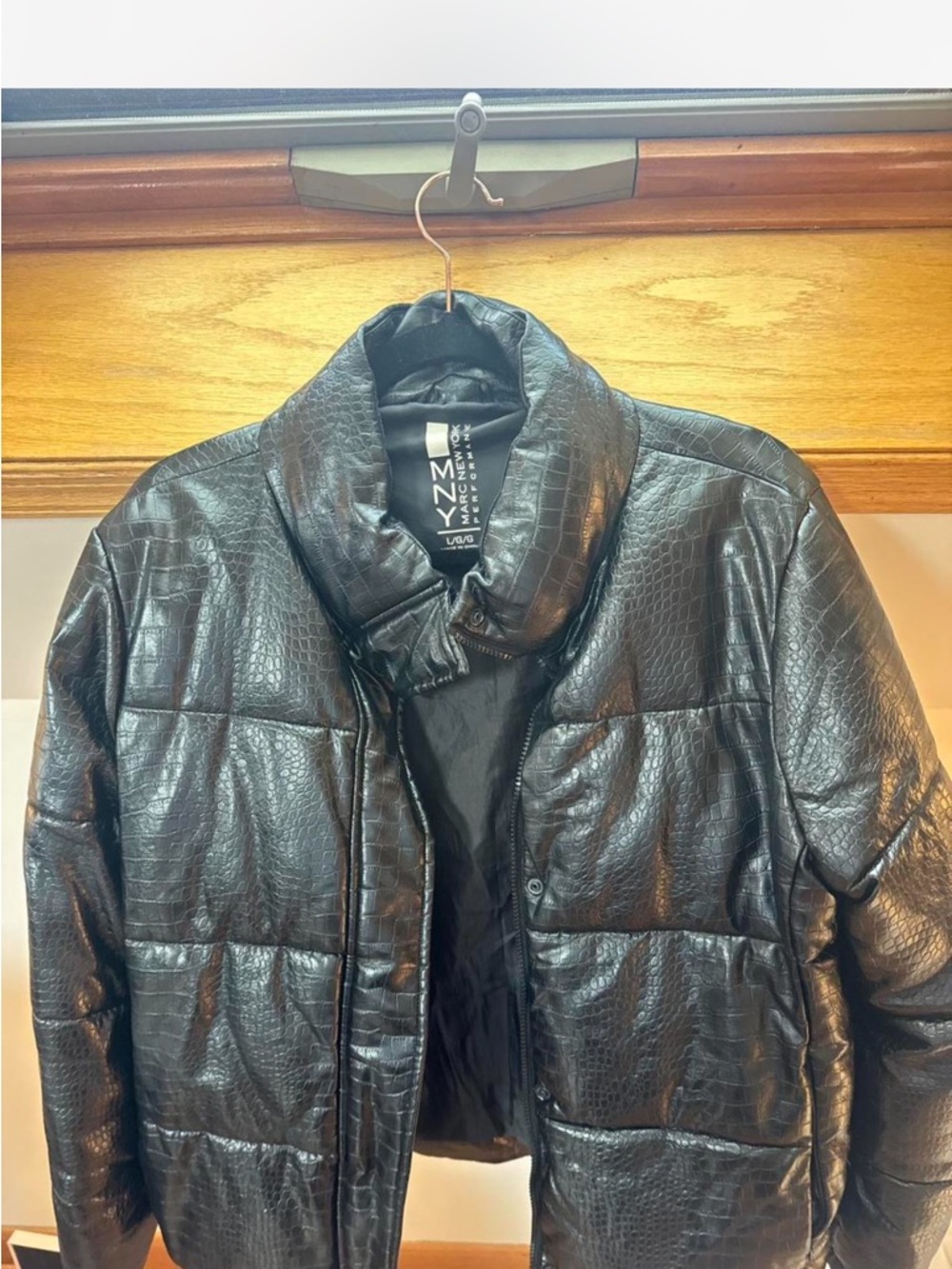 Marc By Marc Jacobs Black Croc-Embossed Puffer Jacket